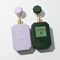 Flacon de parfum octogonal en verre vide, moderne et portable, 30 ml, 50 ml, 100 ml, avec capuchon, design coloré, logo personnalisé