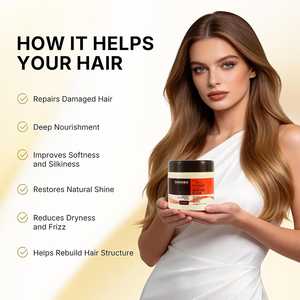 Masque capillaire réparateur profond à l'huile d'argan et de macadamia, essence pour <span class=keywords><strong>cheveux</strong></span> secs et abîmés, traitement au collagène pour tous types de <span class=keywords><strong>cheveux</strong></span>, 500 ml - Product Image 2