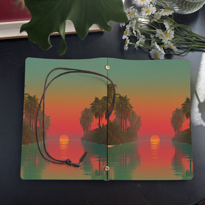 A6 fait à la main beau cahier merveilleux cadeau de Thanksgiving pour les grands-parents adapté à la collecte d'<span class=keywords><strong>histoires</strong></span> avec des palmiers Su - Product Image 4