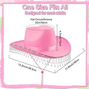 Quescu femmes strass blanc chapeau de <span class=keywords><strong>Cowboy</strong></span> mariée Cowgirl chapeau pour enterrement de vie de jeune fille Halloween Costume tenue décontracté cadeau pour - Product Image 2