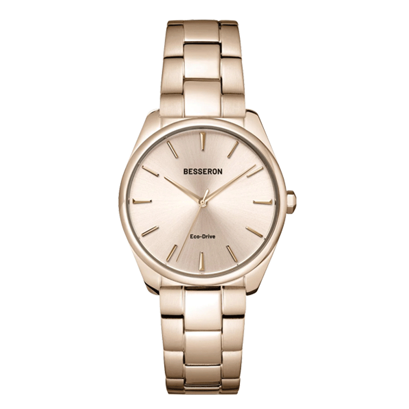 rose gold dial solar watch