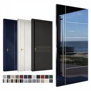 Porte d'entrée extérieure moderne de luxe au design italien, en acier inoxydable, sécurisée, avec verre pivotant, en bois, pour l'entrée principale de la maison - Product Image 3