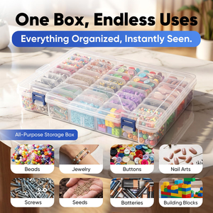 Plastic Square Nail Art Tools <b>Storage</b> <b>Box</b>-Multifunctional Modern Design Sustainable Material 1-3L Capacity - Product Image 5