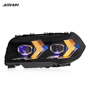 Ensemble de phares à LED Jushun pour BMW X3 E83, forme flèche, DRL avec clignotant laser, 12V, design bicolore - Product Image 1