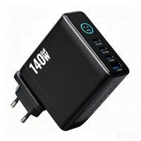 Produits tendances : Adaptateur de voyage multi-appareils 30W à charge rapide pour ordinateur portable, prise EU/UK/AU/US, chargeur GaN 140W avec écran TFT