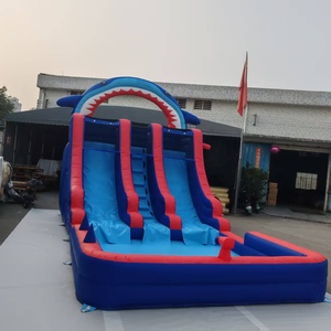 Tobogán Acuático Inflable con Forma de Tiburón Megalodon, Estilo Moderno, con Piscina, para Uso Comercial - Product Image 4
