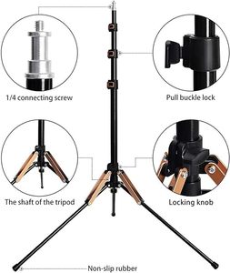 Fosoto Nhiếp Ảnh 75 "Ánh Sáng Đứng Siêu Trọng Lượng Nhẹ Hợp Kim Nhôm <span class=keywords><strong>Tripod</strong></span> Ánh Sáng Đứng Xếp Chân Cho Đèn Vòng - Product Image 4
