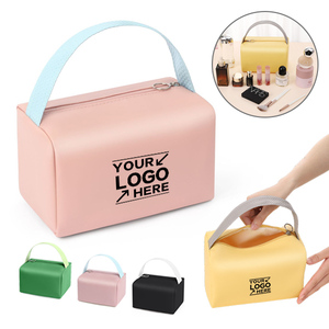 Bolsa de Cosméticos Portátil de PU, Impermeable, Organizador para Maquillaje y Artículos de Aseo, para Uso Diario y Viajes de Mujeres - Product Image 1