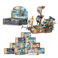 Kit de Construcción de Barco Pirata Modelo 12 en 1 Perla Negra Corsario Fantasma Calavera Set de Bloques para Niños Material Plástico