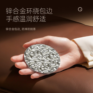 <b>Compact</b> Folding Makeup <b>Mirror</b> Round Aluminum Lens Magnetic Closure Portable For Women - Product Image 4