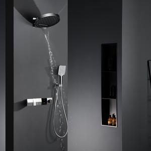 Ducha <span class=keywords><strong>de</strong></span> <span class=keywords><strong>cascada</strong></span> oculta <span class=keywords><strong>de</strong></span> latón Gris Bronce, pantalla Digital termoplástica, ducha <span class=keywords><strong>de</strong></span> aumento <span class=keywords><strong>de</strong></span> presión controlada por temperatura - Product Image 3