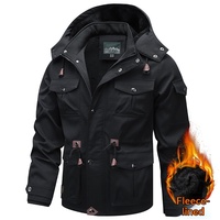 Blouson Bomber Homme Hiver 2026 en Coton Lavé avec Fermeture Éclair, Capuche Amovible, Doublure Polaire Épaisse, Coupe Slim Décontractée et Coupe-Vent