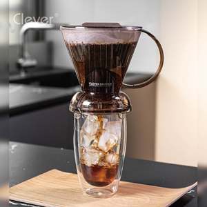 Filtro de café de plástico trapezoidal translúcido marrón para ferias comerciales, gran tamaño, para verter sobre la cafetera - Product Image 5