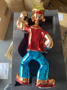 Adorno Decorativo Creativo de Alta Calidad Hecho a Mano, Estatua de Popeye de Resina Estilo Pop Art - Product Image 2