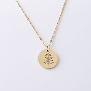Bijoux personnalisés en acier inoxydable, collier en or avec pendentif en forme de <span class=keywords><strong>fleur</strong></span> fait à la main pour femmes - Product Image 6