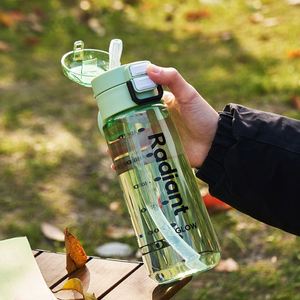 Wholesale Transparent Clear Plastic Water Bottles Bpa Free Gym Sports Drink Bottle With Straw Custom Logo - Product Image 2