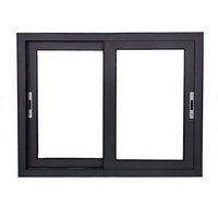 Fenêtre coulissante double rail en aluminium sur mesure à rupture de pont thermique 6063-T5 avec verre trempé pour balcon et projets hôteliers