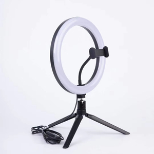 Luce ad Anello LED Dimmerabile da 10 Pollici con Supporto per Telefono, Luce di Riempimento per Selfie, Treppiede in Materiale ABS per Riprese Video su TikTok e <span class=keywords><strong>YouTube</strong></span> - Product Image 1