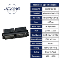 Adaptateur mâle en alliage de cuivre pour PCB automobile 34845-1001, 198 broches, angle droit 90 degrés, pas de 2,54 mm et 3,5 mm, 12A 14V, PBT UL94 V-0, OEM ODM