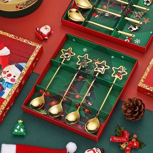 Stainless Steel Christmas Spoon Set 430 Pendant Coffee Stirring Spoon Holiday Decoration Gift <b>Box</b> Creative Gift China Zhejiang - Product Image 1