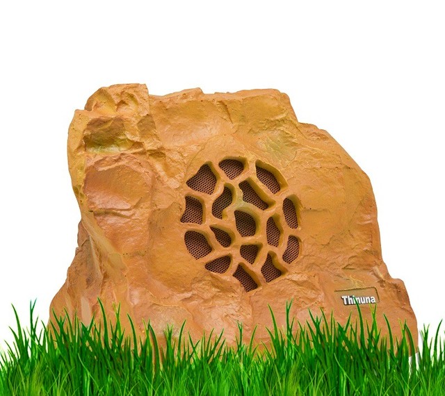 Thinuna LS-501 PA System Garden Loudspeaker Passive Waterproof Lawn Outdoor Rock Shaped Stone Landscape Speakers for Park