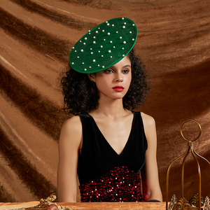 Vente chaude coloré Kentucky Derby Fascinator chapeau perle Sinamay église chapeau thé fête chapeau formel pour les femmes danse décoration - Product Image 5