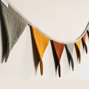 Wholesale Kids Birthday <strong>Bunting</strong> Baby <strong>Nursery</strong> <strong>Bunting</strong> Organic Cotton Muslin <strong>Bunting</strong> - Product Image 5