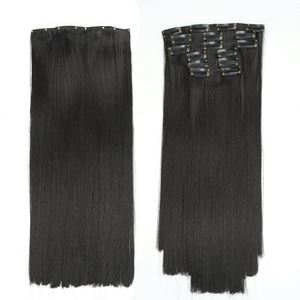 Juego de 6 Extensiones de Cabello con Clip, 24 Pulgadas de Largo, Lisas, Económicas, Extensiones de Cabello Sintético con Clip - Product Image 2