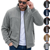 Veste Chauffante Décontractée pour Homme en Tissu Brossé Américain, Col Montant, Poches Latérales Zippées, Boutons, Idéale pour l'Extérieur – Collection Automne Hiver (Vente en Gros)