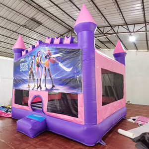 Château gonflable de 13x13 pieds avec bannières amovibles en velcro, château gonflable en PVC de qualité commerciale pour les fêtes d'enfants, garantie de 3 ans - Product Image 3