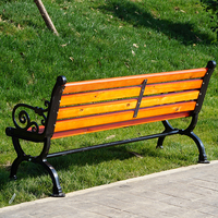 Bancs de parc en bois avec pieds en aluminium moulé, style colonial, pour l'extérieur