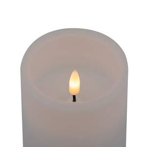 Led <b>Candle</b> <b>Set</b> Of 3 White Flameless <b>Candles</b> With Remote Timer Wax Material For Home Decoration Cylinder Shape Matte Finish - Product Image 6