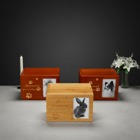 Urne funéraire moderne en MDF personnalisée pour chiens et chats, cercueil artisanal pour animaux de compagnie avec motifs faits à la main, fournitures funéraires commémoratives en gros