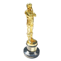 Trophée personnalisé en métal doré poli, style antique et moderne, sculpture de statue humaine gravée pour la présentation de médailles sportives