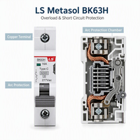 Disjoncteur miniature LS ELECTRIC BK63H 3P 4P 16A Courbe C Protection contre les surcharges et les courts-circuits UL CE CB Stock usine disponible