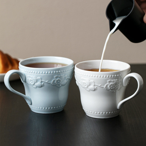 New Product Strawberry Embossed Ceramic Mug Vintage Coffee Cup Elegant Tea Mug - Product Image 2