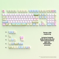 Stock Wholesale Senqu 125-Key Original Factory Side-engraved Light-transmitting Keycaps Mini Full Set PBT Material Keycaps