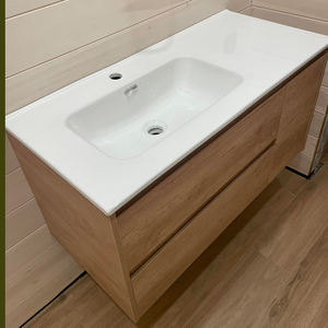 Lavabo da appoggio con foro per rubinetto singolo, lavabo portatile per hotel, mobile sospeso, lavabo integrato con rubinetto singolo - Product Image 4