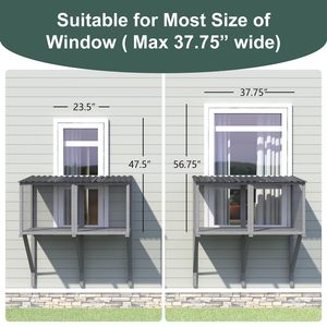Amaca per Gatti da Finestra Grande per Interni, Postazione per Prendere il Sole e Riposare con Vista Panoramica, per Gatti che Godono <span class=keywords><strong>in</strong></span> <span class=keywords><strong>Sicurezza</strong></span> delle Scene Esterne - Product Image 2