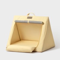 Tente pour animaux de compagnie Yongbao Milk Yellow, lit pour chien en tissu Oxford sergé épaissi, cadre en fer, détachable, pliable, respirant, antidérapant, fabrication usine