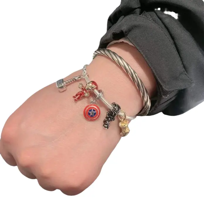 Factory direct wholesale price pan dora er fashion jewelry 925 sterling silver charm bracelet Marvel full series pendant