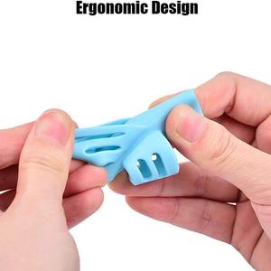 X530 Silicone <strong>Pencil</strong> Holder With Pen <strong>Grip</strong> Kids' Handwriting Aid for Preschool 2-finger Writing Tool for Children - Product Image 3