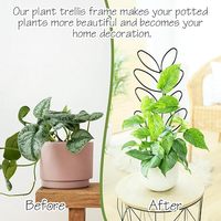 Treillis d'intérieur en fil métallique pour petites plantes Treillis de jardin en forme de feuille de fer de 12 pouces Petits treillis pour l'escalade