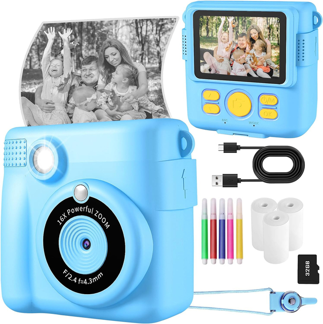 High Quality Digital Children Camera Photo Print Digital Camera Gifts Toys HD Instant Thermal Printers Kid Camera ABS-681