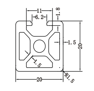 مصنع ألومنيوم صيني-T5 إطار عمل يدوي 2020E ألومنيوم فضي بأكسيد صوفي - Product Image 2