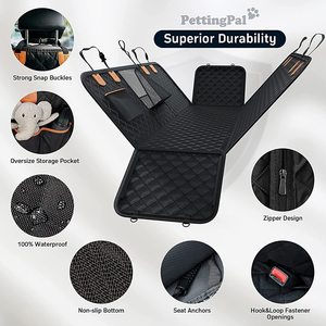 Housse de siège de voiture pour animaux de compagnie, durable, imperméable, noire, solide, tapis de lit pour animaux, protection de siège de voiture, hamac pour animaux de compagnie, pour les voyages en été et en hiver - Product Image 2