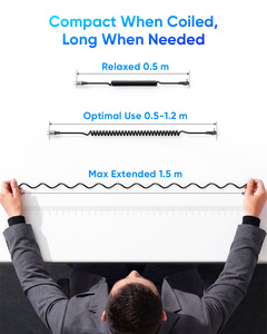 Cable de Alimentación USB C SUNGUY de 60 W, Cable de Carga Rápida Retráctil, Cargador USB-C para Teléfono Móvil, Portátil y Automóvil - Product Image 6