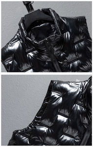 Gilet matelassé à fermeture éclair pour hommes, respirant, imperméable, chaud, d'hiver, décontracté, polyester, coton, manches utilitaires, essentiel du photographe - Product Image 6