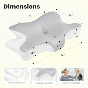 Oreiller cervical ergonomique en mousse à mémoire de forme en forme de papillon pour soulager les douleurs cervicales - Product Image 2