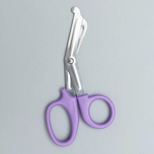 소형 스테인리스 스틸 각진 헤드 14.5cm 의료용 붕대 스테인리스 스틸 톱니 가위 아웃도어 구급대원 붕대 가위 - Product Image 6